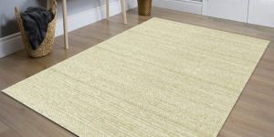 Ivory Linear Textured Indoor Outdoor Carpet