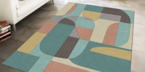 Soft Beige Pastels Maison Lattice Woolen Rug