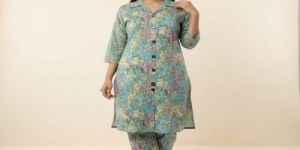 Womens Floral Print Cotton Co Ord Set