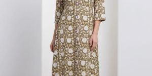 Women'S Cotton Printed Long A Line Kurti