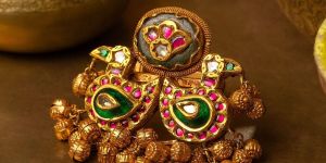 Traditional Peacock Kundan Ghungroo Statement Ring