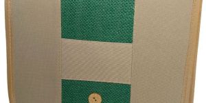 Jute Side Bag with Green Strip