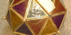 Geometric Colorful Glass Hanging Lantern