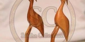Wooden Crane Couple Figurine