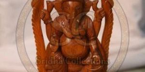 Wooden Lord Ganesha Statue