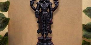 Black Granite Dust Lord Balaji Statue