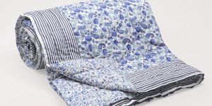 Hand Block Printed Quilted Blanket