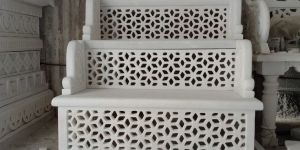 Handcrafted White Marble Masjid Mimber