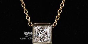 Princess Cut Diamond Pendant Necklace