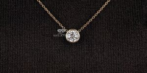 Round Cut Diamond Pendant Necklace