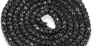 5.12 Carat Unisex Black Diamond Hip Hop Necklace 925 Sterling Silver