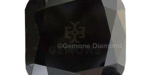 Natural 1 Carat Cushion Cut Diamond Jet Black Color