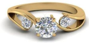 2 Carat Round Cut Split Shank Engagement Ring
