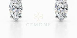 Women 2Ct Marquise Cut Lab Diamond Stud Earring 14K White Gold