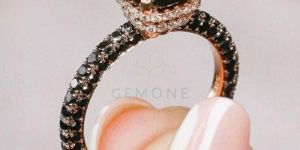 Women's 2.50Ct Asscher Cut Natural Black Diamond Solitaire Accent Propose Ring