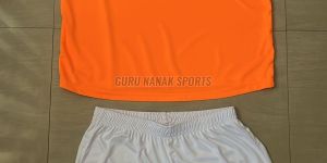 Orange Regular Fit Printed Sports T-Shirt with White Shorts