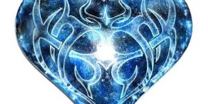 Blue Metal Hanging Heart