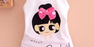 Pink Printed Girl Top