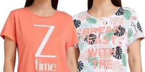 Printed Women Round Neck T-Shirt
