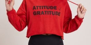 Red Women Crop Hoodie