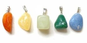 Multicolor Tumbled Stone Pendant