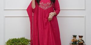 Women Embroidered Anarkali Kurta Palazzo Set with Dupatta