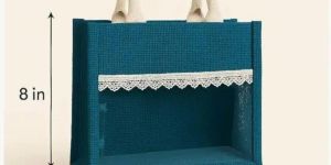 Teal Jute Hamper Bag