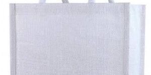 White Laminated Jute Tote Bag