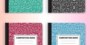 Composition Notebook for Home, School or Office, Various Sizes and Design Options