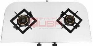 Quba Mirror Finish Stainless Steel 2 Burner Manual Gas Stove