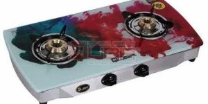Quba QUBAS2 2 Burner Printed Glass Top Gas Stove