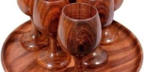 sheesham wood wine glass set