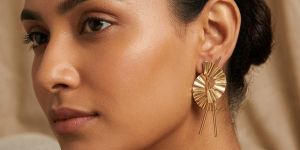 Sunburst Spike Drop Statement Earrings