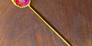 multicolor stone gold plated hair stick pin