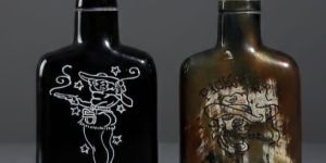 Vintage Style Drinking Horn Bottle