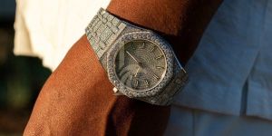 14K Yellow Gold Bust Down Moissanite Watch