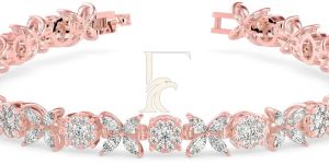 party wear classic marquise round diamond studded bracelet