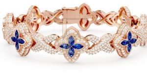 Ruby Stone Clover Bracelet