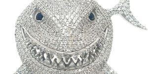 shark tank sculpture diamond pendant