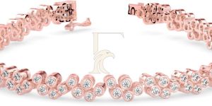 simple daily wear round diamond studded bracelet