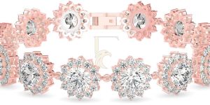 Sparkling Center Stone Floral Diamond Bracelet