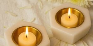Hexagon Marble Brass Diya