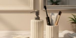 Round Marble Bathroom Set