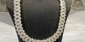 925 Sterling Silver Baguette Cut Cuban Chain