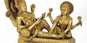 Brass Laxmi Narayan Statue