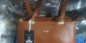 Brown Rexine Women Tote Bag