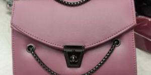 Decorative Chain Pink Handbag