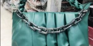 Green Ruched Handbag