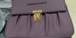 Purple Charles & Keith Structured Handbag