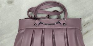 Purple Pleated Women Hand Bag